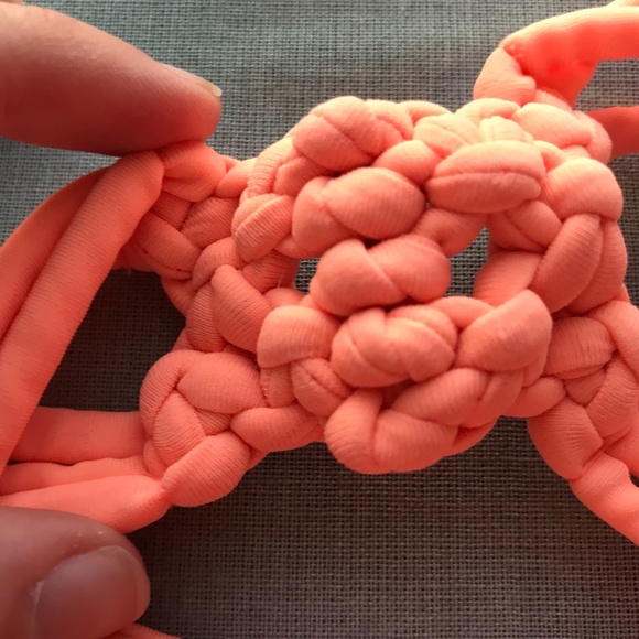 Pink and Orange triangle coral bikini top - Picture 3 of 3